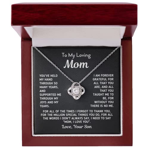 Arctic Angel Sentimental Knot Necklace - Without You There Is No Me - Mom Gifts: Birthday Mothers Day Moms Presents from Son