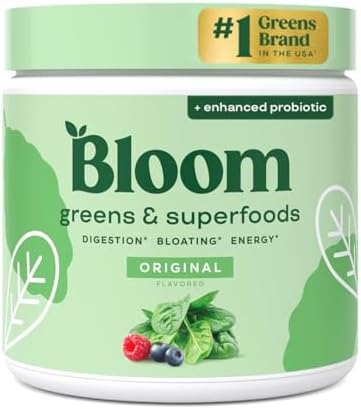 Bloom Nutrition Superfood Greens Powder, Digestive Enzymes with P...