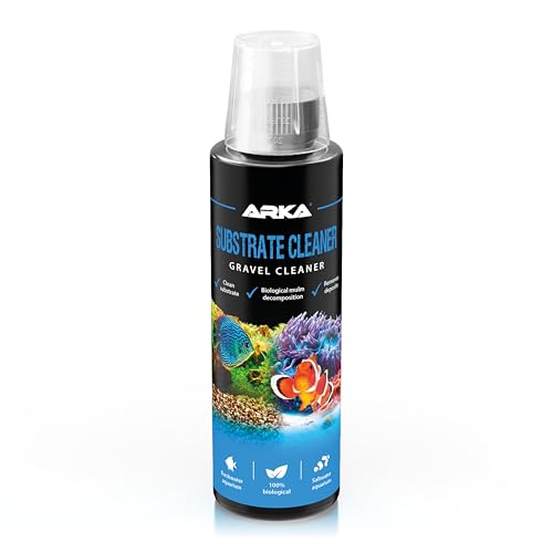 Aquarium substrate cleaner – ARKA Substrate Cleaner 236 ml – removes sludge & detritus from gravel & substrate – 100% biological with live bacteria – no siphon or hose – for freshwater & marine tanks