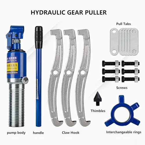 Extractor de engranajes hidráulico de 10T/22000 libras, 2 o 3 mandíbulas ajustables vertical y horizontal, extensión máxima de 25 cm, rodamiento para tirar de cubos (50T/10000 libras)