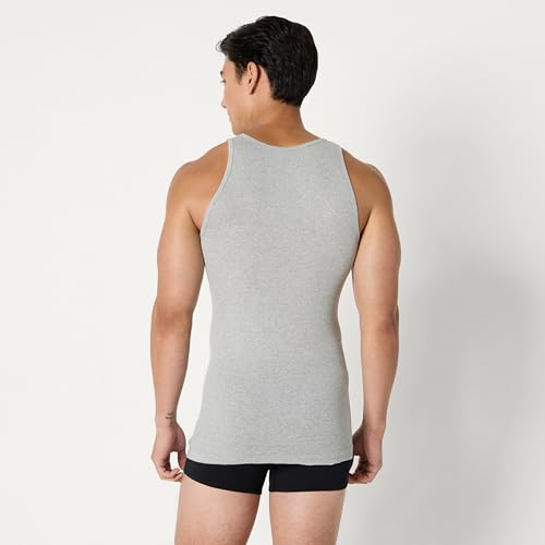 Image of Amazon Essentials Men's Lightweight Breathable Cotton Slim Fit Tank Undershirts, Pack of 6