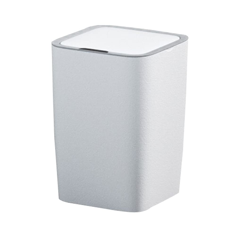 Non-contact Trash Can, Automatic Sensor Switch Cover Household 9L Capacity USB Charging Electric Bathroom Sanitary Bucket with Lid(White)