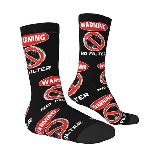 Warning No Filter Comfortable Stylish Socks Breathable Durable Perfect Fashionable Socks3