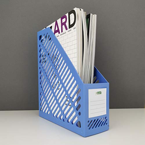 Classeurs à revues pour libérer votre bureau | Solution de rangement papier vertical bleu A4 - 3