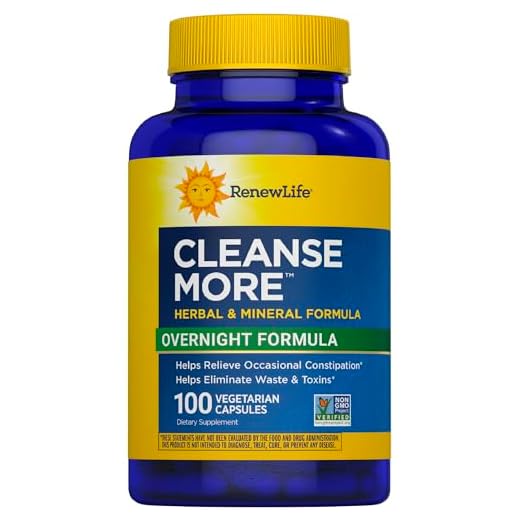 Renew Life Detox Cleanse More, Reduces Bloating & Restores Regularity, Overnight Constipation Relief, Soy, Dairy & Gluten Free, 100 Capsules