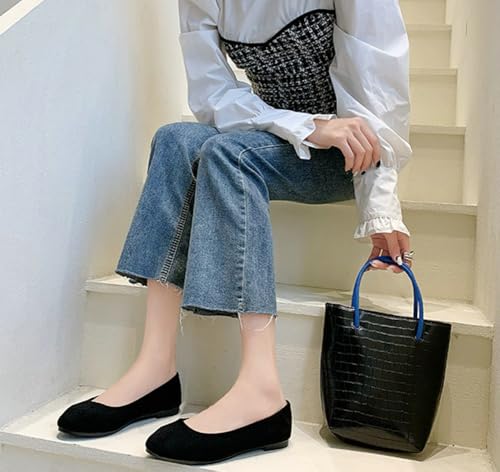 Women's Faux Suede Pointed Toe Ballet Flats Comfortable Soft Flat Shoes Dressy Slip-on Walking Ballerina Shoes Work Dress Mary Jane Flats2