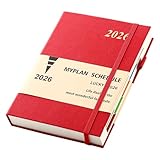 Donfulfip Agenda 2026 A5, Planificateur annuel 2026 A5 une page par jour, Agenda scolaire 2026 de janvier à décembre, Planificateur quotidien et mensuel avec anneau pour stylo, onglets mensuels