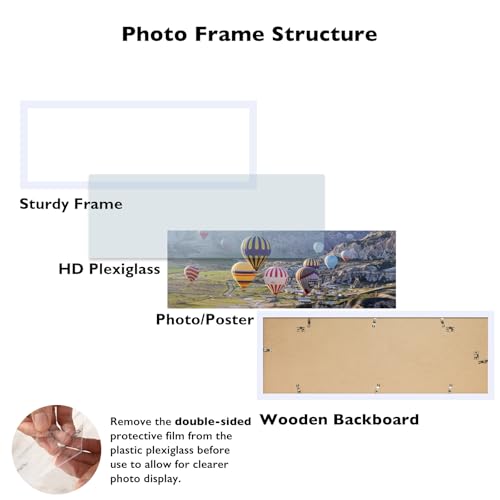 Image of JCJMY 13.5x40 Picture Frame White for Poster Photo Panoramic Picture, Horizontal and Vertical Formats for Wall Hanging, 13.5 x 40 inch Wall Gallery Photo Frame for 13.5 by 40 Photos Posters,White