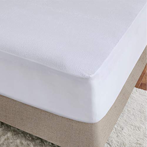 MP2 Waterproof Mattress Protector Pad Queen Size Bed Mattress Cover for Moving 100% Breathable Cooling Cotton Terry, Deep Pocket Fits 4"-21", Stain Release 3M Scotchgard