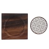 Hohopeti Retro Teetassen untersetzer aus Südamerikanischem Walnussholz Quadratischer Teekannenhalter mit Rutschfester Oberfläche Vielseitig für Teehaus Restaurant Bar und Zufällige Farbe