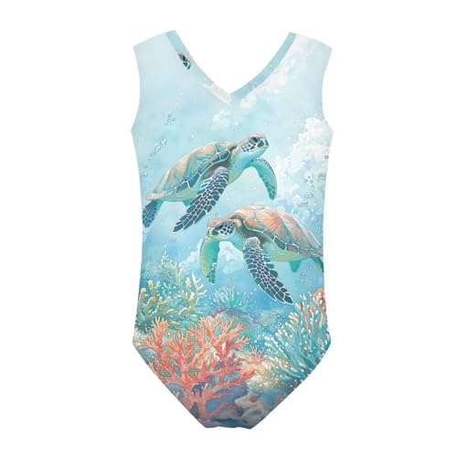 Image of Mumeson Girls One Piece Swimsuits Lightweight V-Neck Swimwear Bathing Suits for Little Girls 3-14 Years