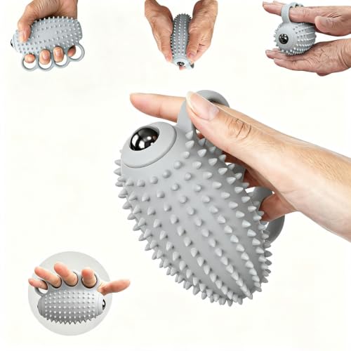 Image of Electric Hand Grip Strengthener Finger Exercise Ball, 3 Modes Vibration Therapy Ball with Magnetic Roller, Rechargeable Silicone Hand Squeeze Ball for Stroke Recovery, Arthritis, Carpal Tunnel & Stress Relief (1100mAh, 10Min Auto-Off)