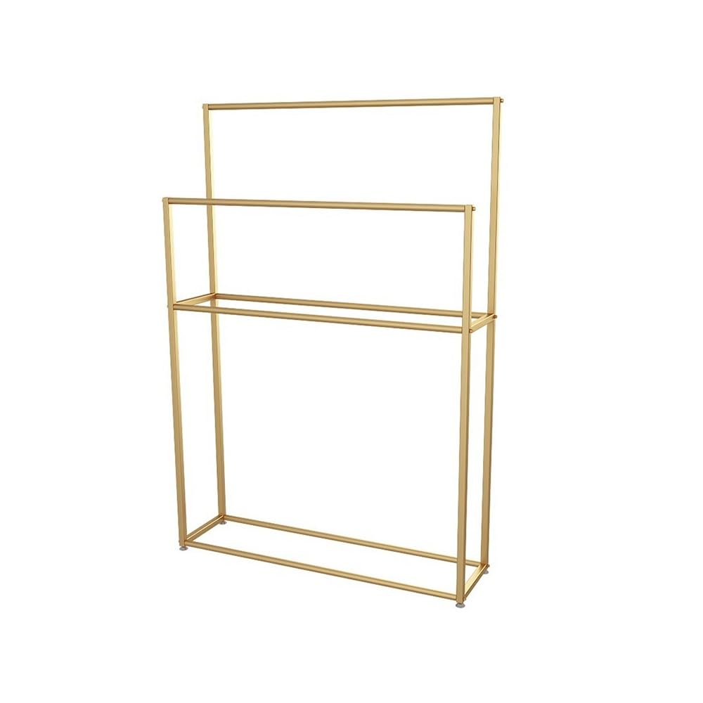 Indipendente Portasciugamani da bagno Appendiabiti for interni pavimento in ferro Combinazione di appendiabiti in metallo for soggiorno Portasciugamani(Gold,M)