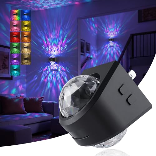Image of JandCase Motion Sensor Night Light, Dusk to Dawn | Star Projector Night Light with 180 Rotatable Plug, 3000K and RGB Automatic Galaxy Nightlight Plug in for Bathroom Hallway