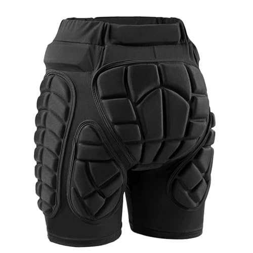 Protective Padded Shorts for Ice Skating, Snowboarding and Skiing, 3D Hip Protection Pads Crash Butt Pads for Tailbone & Butt (L)