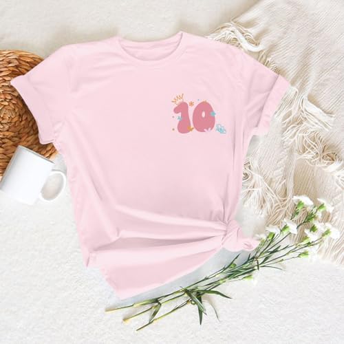 Image of Pairxily in My Double Digits Era Shirt for Girls 10th Cute 10 Year Old Girl Happy Birthday Shirts Gifts Short Sleeve Tops