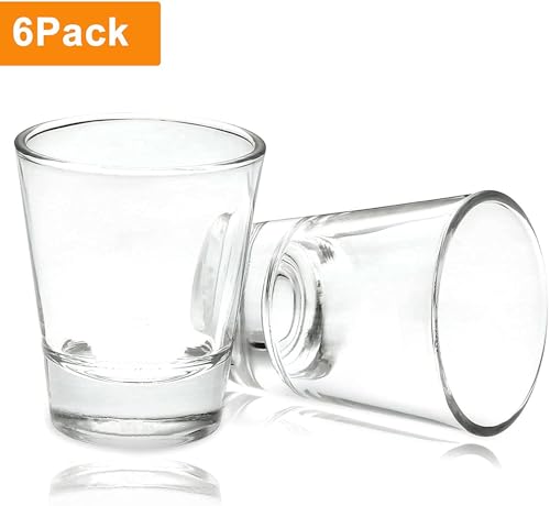 Image of bellemax Classy Shot Glass for Espressos, Spirits & Liquors,Whiskey, Vodka Shot, Tequila Shot, Wine Tasting, Cocktail Pour, Bar Accessory & Home Decor Parties Glasses Set of 6 (BR-10)