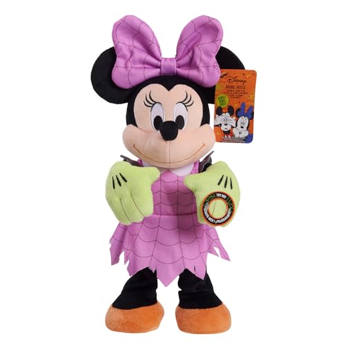 Disney Seasonal Zombie Minnie Mouse Halloween 13.5-inch Feature Plush, Music and Dancing, Kids Toys for Ages 3 Up by Just Play