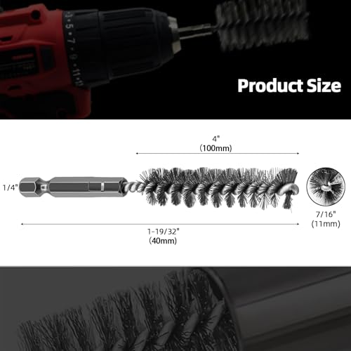 Image of 5Pcs 7 /16 inch Stainless Steel Wire Bore Brush for Power Drill Cleaning