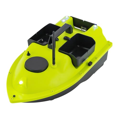 MIOUYTRT RC Bait Boat for Surf Fishing, Long-Distance Surf RC Fishing Bait Boat, 1968ft Bait Deployment - 4.4lb Loading Capacity with LCD Screen, Fish Bait Boats for Lake/Ocean Angling (Green)