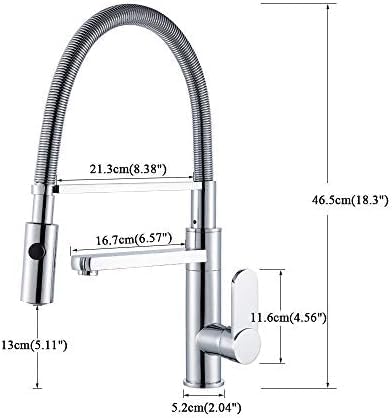 【入荷極小！新作】JSHUDAA(ひさえ) クロムプルダウンキッチン蛇口デッキマウント 2 回転スパウトホットとコールドキッチンシンクタップ、ストリー