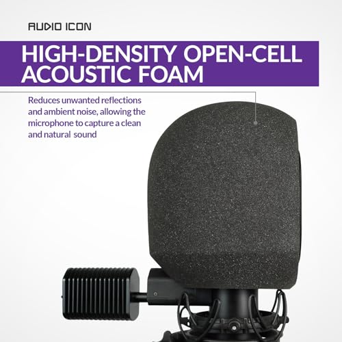 Soundbox C80 Cabina de Aislamiento para Grabación Vocal, Escudo Portátil para Micrófono con Filtro Antipop para Estudio, Espuma Acústica, C800G, WA-8000 Negro Clásico miniatura 6
