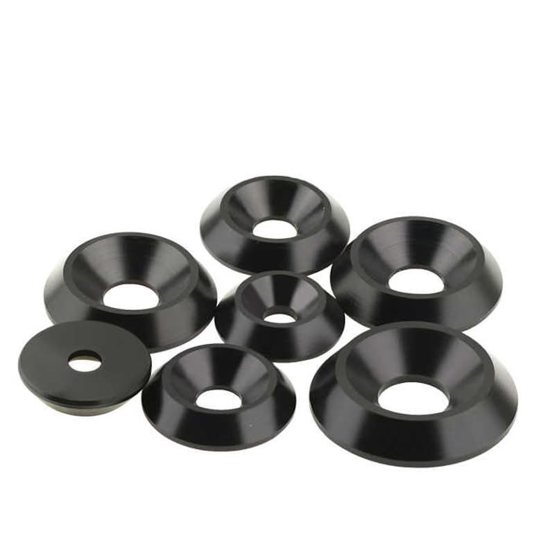 Conical Countersunk Washer 1pc Plastic Concave Hole Countersunk Gasket Insulating Thickened Black Convex Washer Piece Conical(Silver)