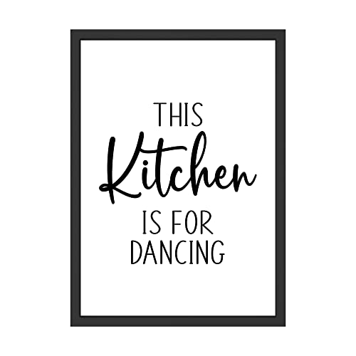 WBdesignz The Kitchen Is For Dancing Küche Poster Lustiges Bild Lebensfreude Wandbild Wanddeko Dekoration Küche (ohne Rahmen)