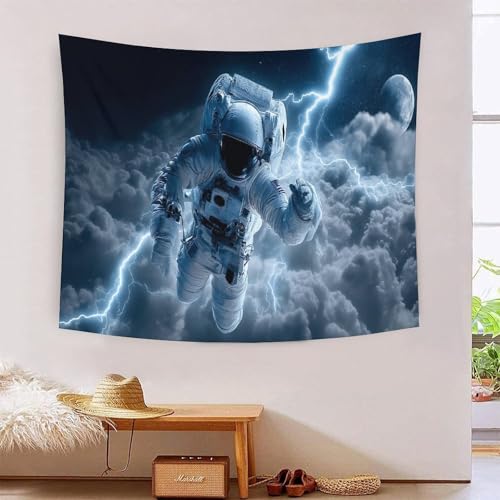 Tapisserie murale astronaute 3D MJFCoin 180x230cm grand tissu déco salon