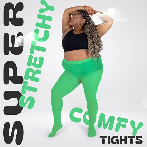 Image of Silky Toes Plus Size Tights for Women | 60D Soft Opaque Comfort Fit Pantyhose | Black or Colored 1-2 pairs | 1X-8X