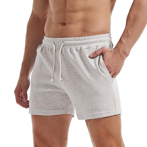 AIMPACT Mens Athletic Sweat Shorts 5 Inch Elastic Waist Casual Pajama Short with Pocket Gym Workout Short Shorts for Men