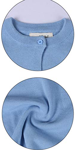 Little Girls Basic Crew Neck Knit Cardigan Sweater Button Down Coat Cotton Jacket Top2