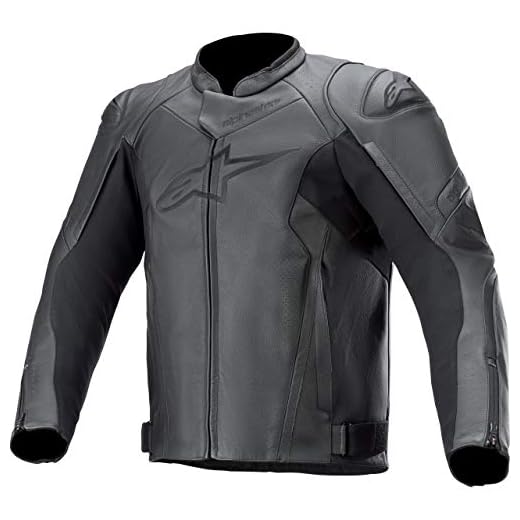 Alpinestars Faster V2-Chaqueta de Piel para Hombre, Color Negro Ropa de Motocicleta, 54 Unisex