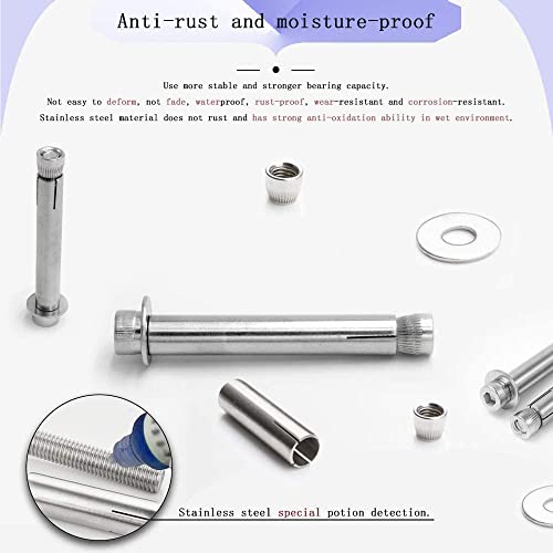 Expansion Bolts, Expansion Sleeve Anchor Screw Bolts,Outdoor Shield Anchor - Expansion Screw Anchor Bolts M8*50-120 6pcs - Image 6