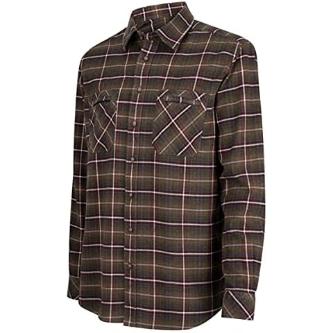 Hoggs of Fife Luxury Hunting Shirt Olive/Wine Check Cover