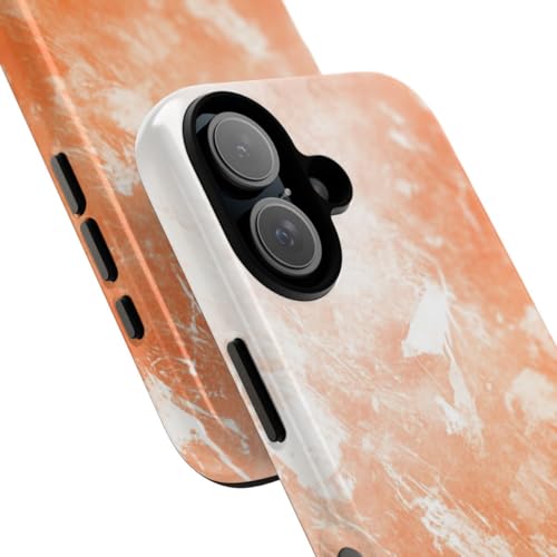 Coque iPhone 16 rigide Orange Painterly Texture Overlay brillante antichoc - 2