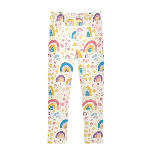 Cute Rainbow Boho Style Kids Baby Girls Leggings Soft Full Length Activewear Running