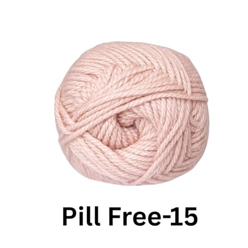 Image of VCR Cream Pink Yarn, Pill-Free Soft Knitting Yarn, 100 Grams Hank, 263 Meters Length, Low-Pill Acrylic Yarn, Soft Crosia Threads, Pack of 1, Suitable for Beanies, Caps and Gloves