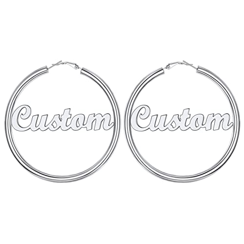 Image of Stainless Steel Chunky Hoop Earrings For Women, Minimalist and Chic, Black /Gold Plated, Round Hoops Earrings Hypoallergenic, Size: 30mm /40mm /60mm /80mm, Come with Box