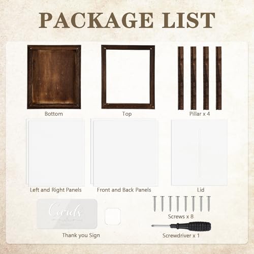 image for Menkxi Clear Wedding Card Box with Slot 10 x 10 x 8.5 Large Acrylic Ca