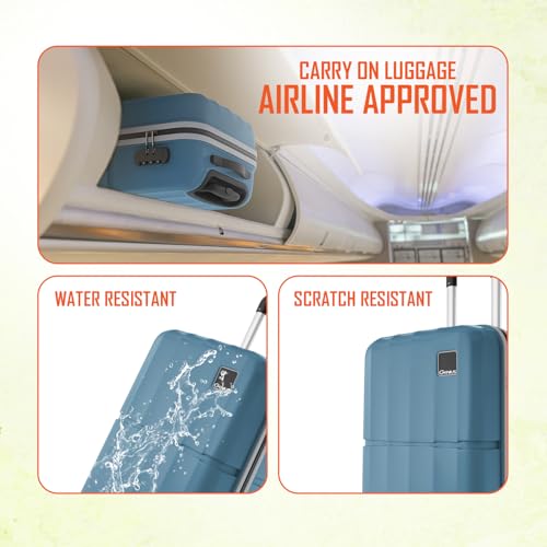 Image of Safari Genius Theo 8 Wheels Set of 2 (Cabin + Medium) Trolley Bags, Hard Case Polycarbonate, 360 Degree Wheeling Carry-on & Check-in Luggage, Suitcase for Travel, Trolley Bags for Travel, Pearl Blue