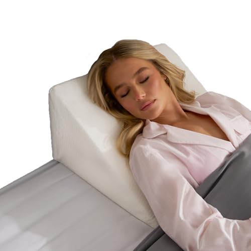 OHS Wedge Pillow, Comfy Wedge Pillow Support Cushion for Bed Orthopaedic Foam Wedge Pillows for Acid Reflux Back Pain Heartburn Snoring Improve Breathing Raised Cushion
