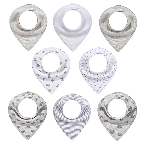 Image of 7 Pack Absorbent Soft Baby Bibs for Drooling Teething