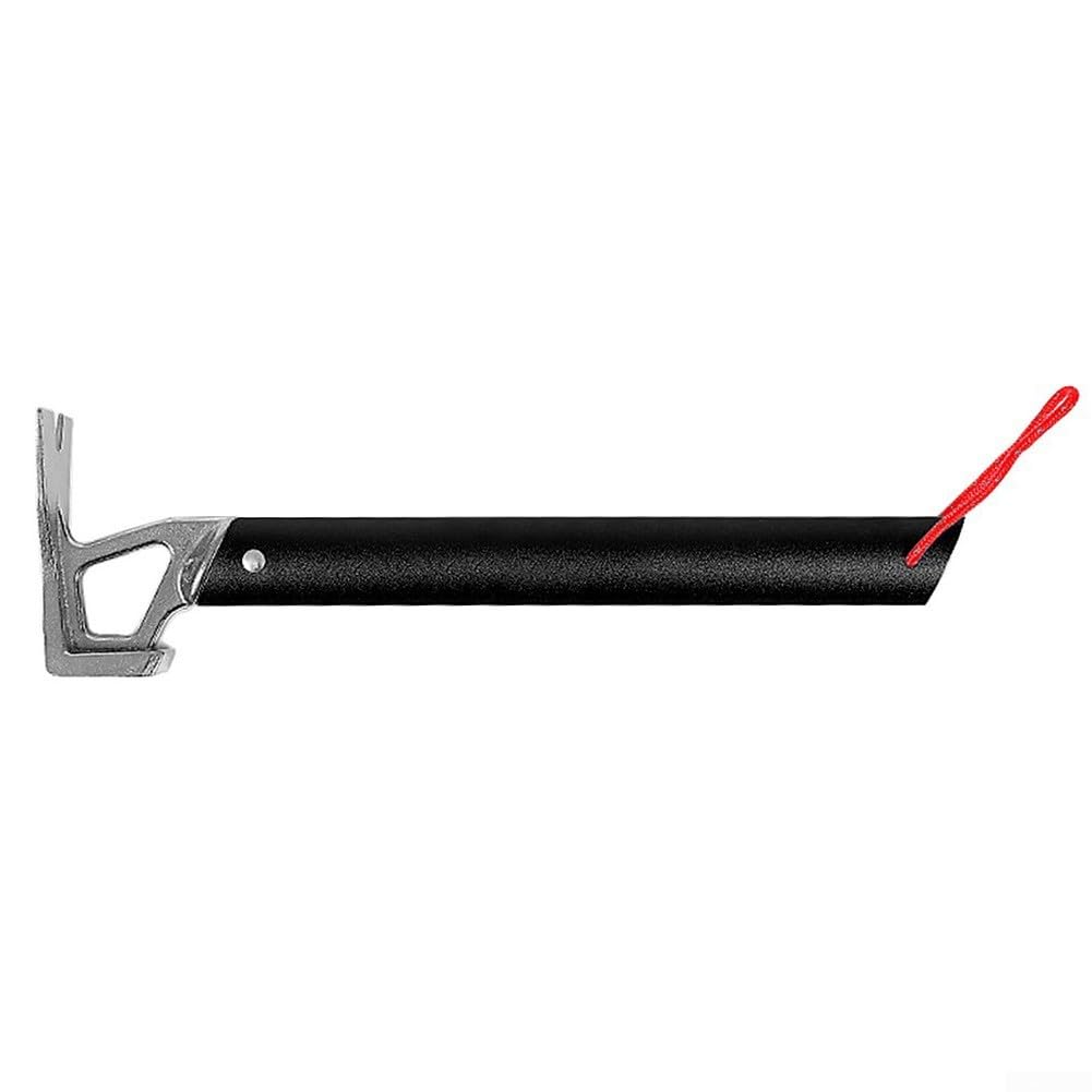 Stainless Steel Tent Peg Hammer with Lightweight Aluminum Handle For for Easy Camping and Climbing Use (Black)