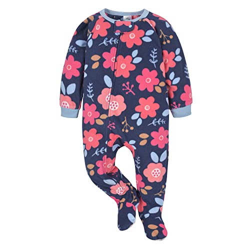Image of Gerber Baby Girl & Toddler 2-Pack Loose Fit Fleece Footed Pajamas