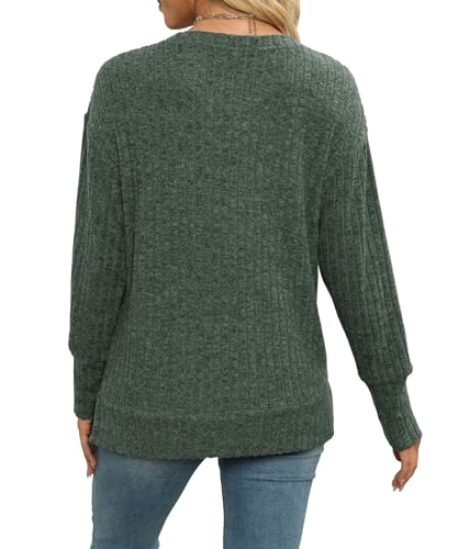 Heymiss Womens Sweaters Dressy Casual Crewneck Long Sleeve Shirts Loose Fall Fashion Sweatshirts4