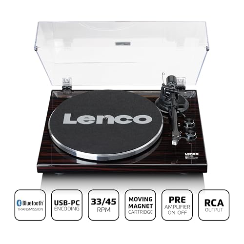Tocadiscos Lenco LBT-288WA de madera negro con Bluetooth 2