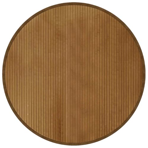 vidaXL Tapis Rond Marron 100 cm Bambou, Tapis de Salon, Tapis de Cuisine, Tapis Rond, Tapis de Chambre à Coucher, Tapis de Salle de Bain