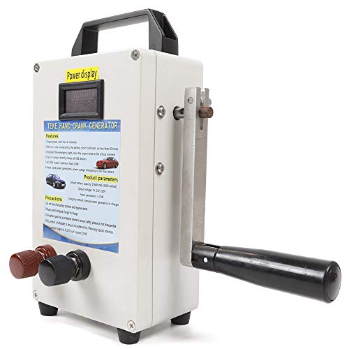Generador manual de manivela, CA 110 V / CC 12 V, portátil, con cargador USB, para emergencias al aire libre, viaje y campamento, para cargar teléfonos móviles y computadoras miniatura 6