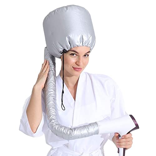 Foto von SYXLS Attachment für Haartrockner, Helm-Trocknung Kappe Trockenhauben für Haare, Haartrockner mit Gummiband für Haartrockner-Kapuzenaufsatz, für Frauen und Mädchen, Nasses, Dickes Haar (Grau)